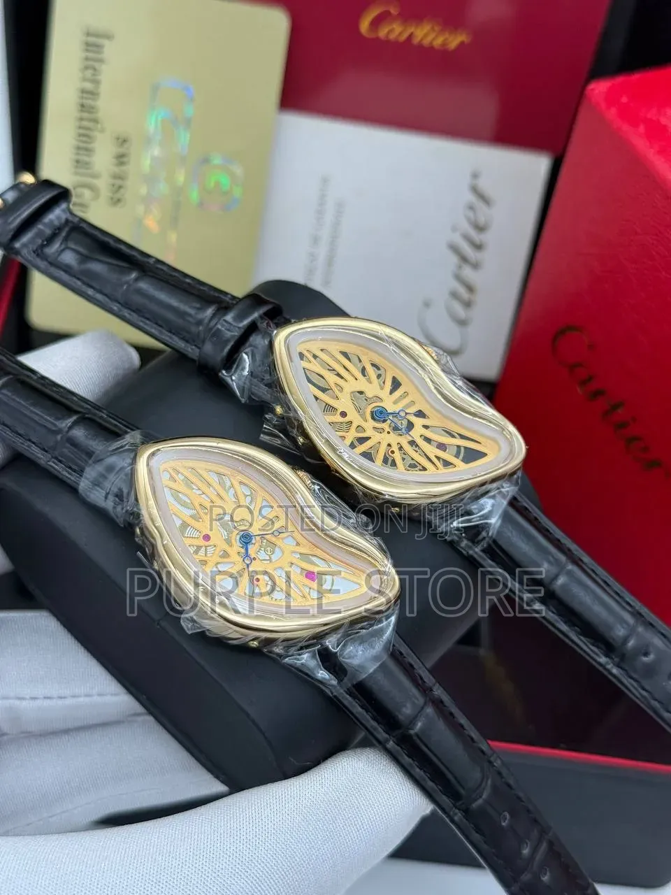 Cartier Crash Leather Wristwatches