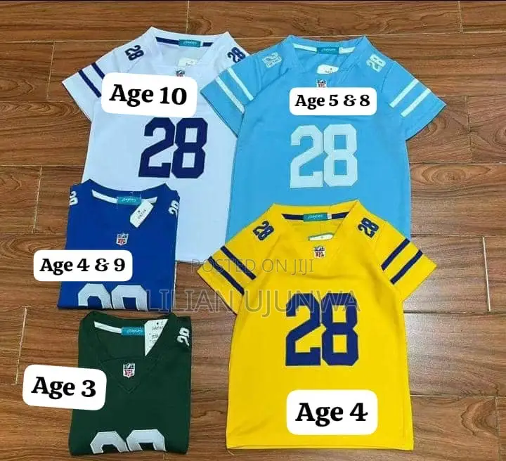 Boys Jersey No 22 Age 4 - Yellow American Football Shirt Quality
