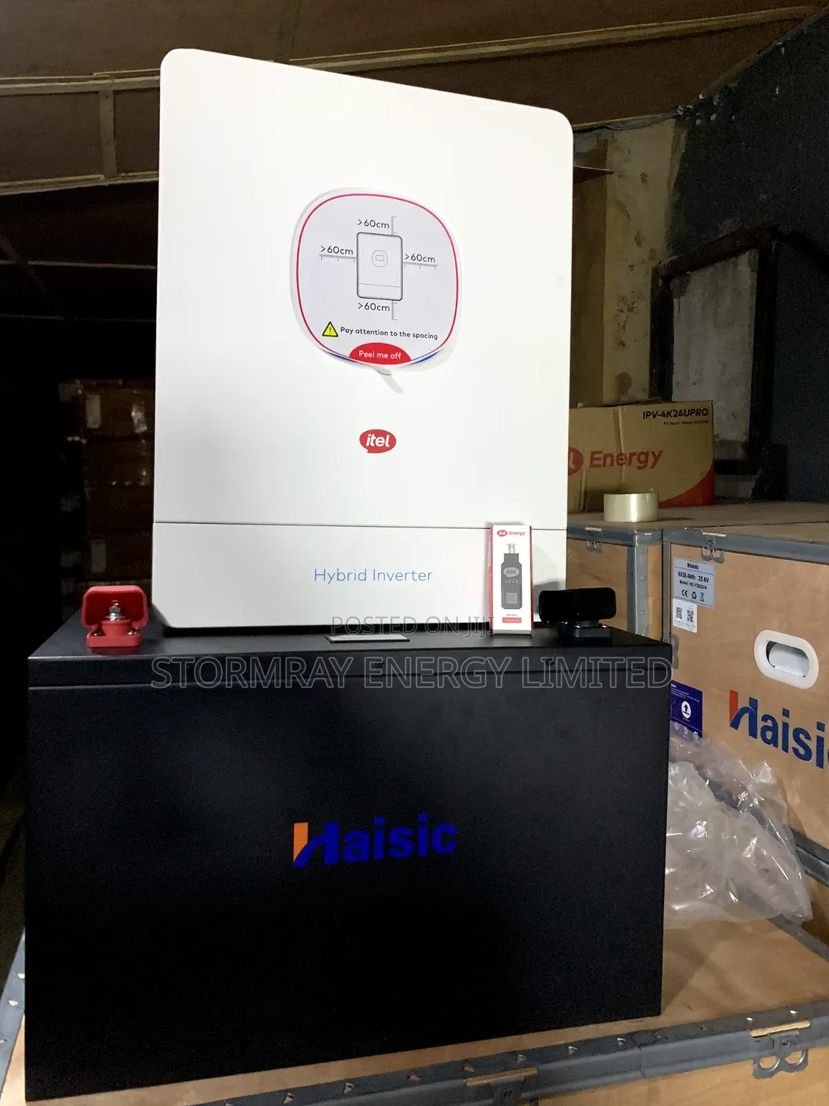 Itel 1.2kva Hybrid Inverter and 4kwh Haisic Battery
