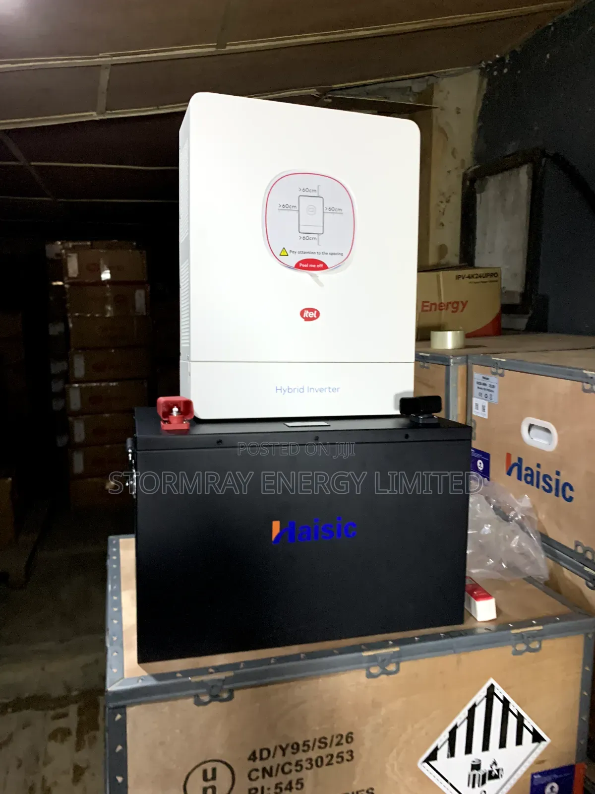 Itel 1.2kva Hybrid Inverter and 4kwh Haisic Battery