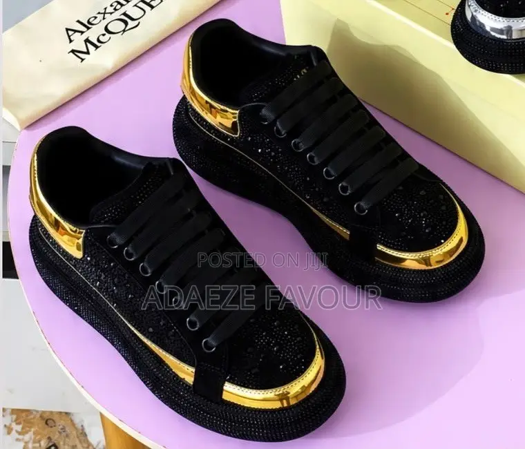 Men’s Luxury Black & Silver Rhinestone Sneakers