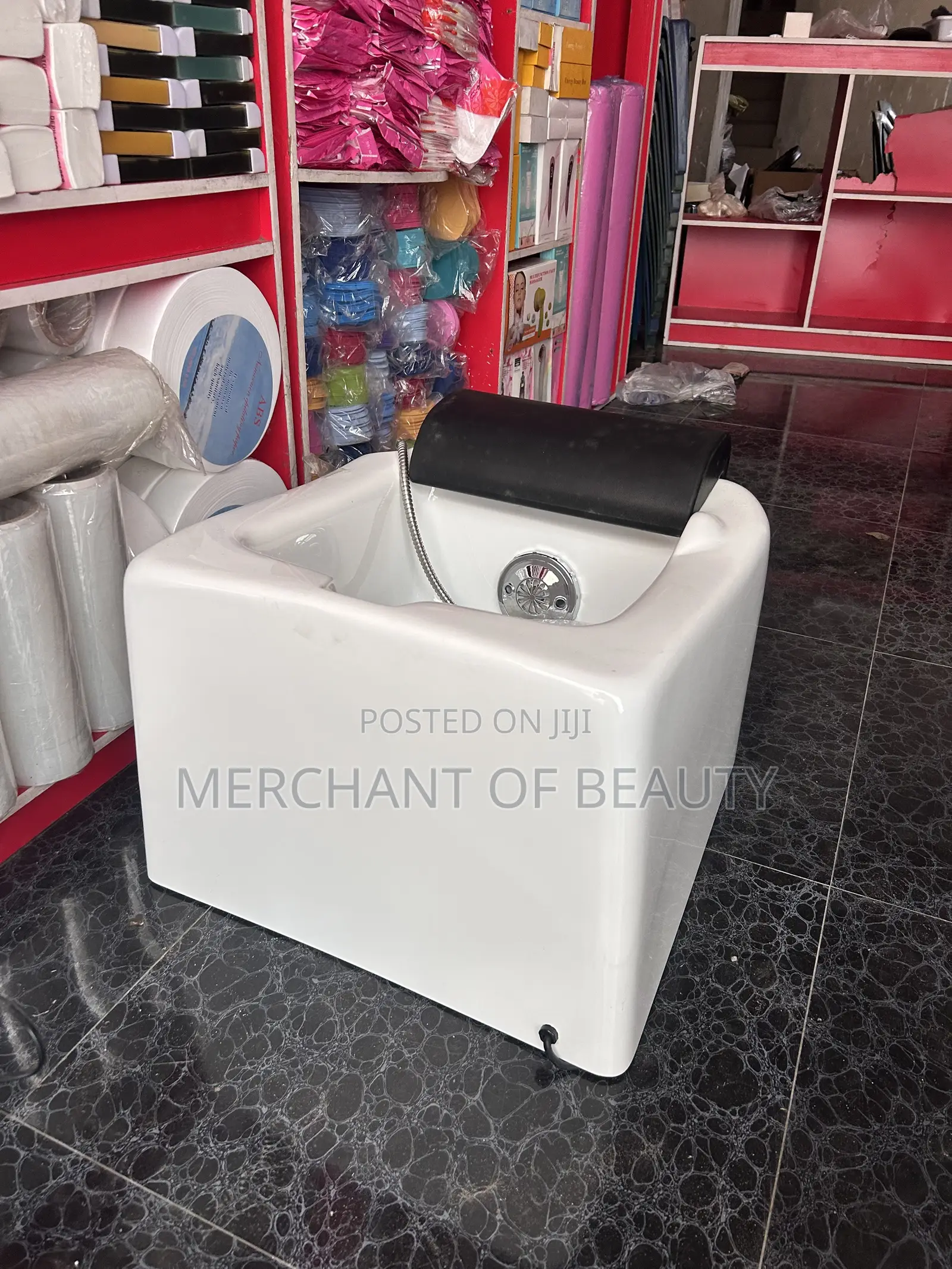White Luxury Portable Pedicure Foot Spa Basin Bowl With Jet & Faucet