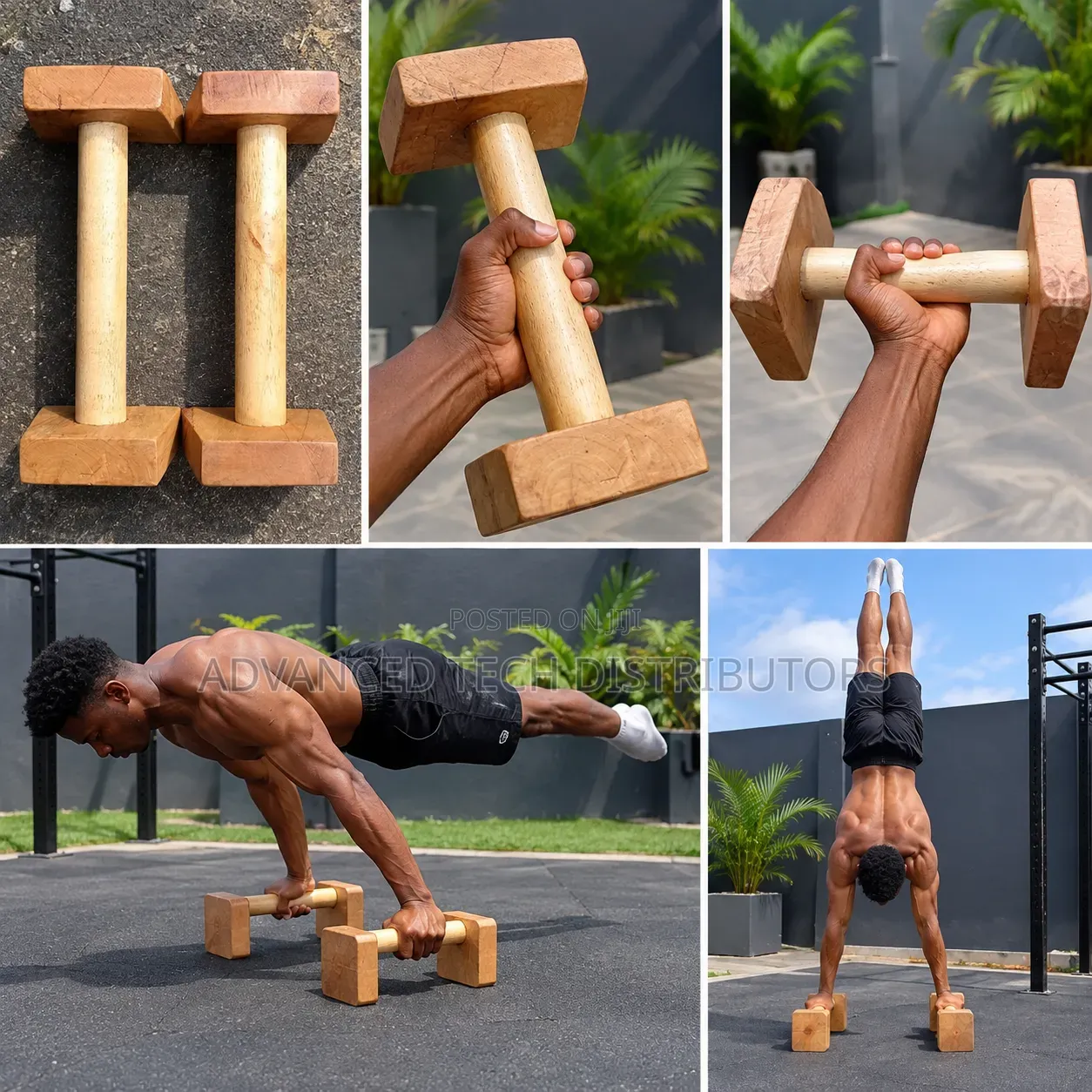 Trapezium Shaped Calisthenics Wooden Parallettes