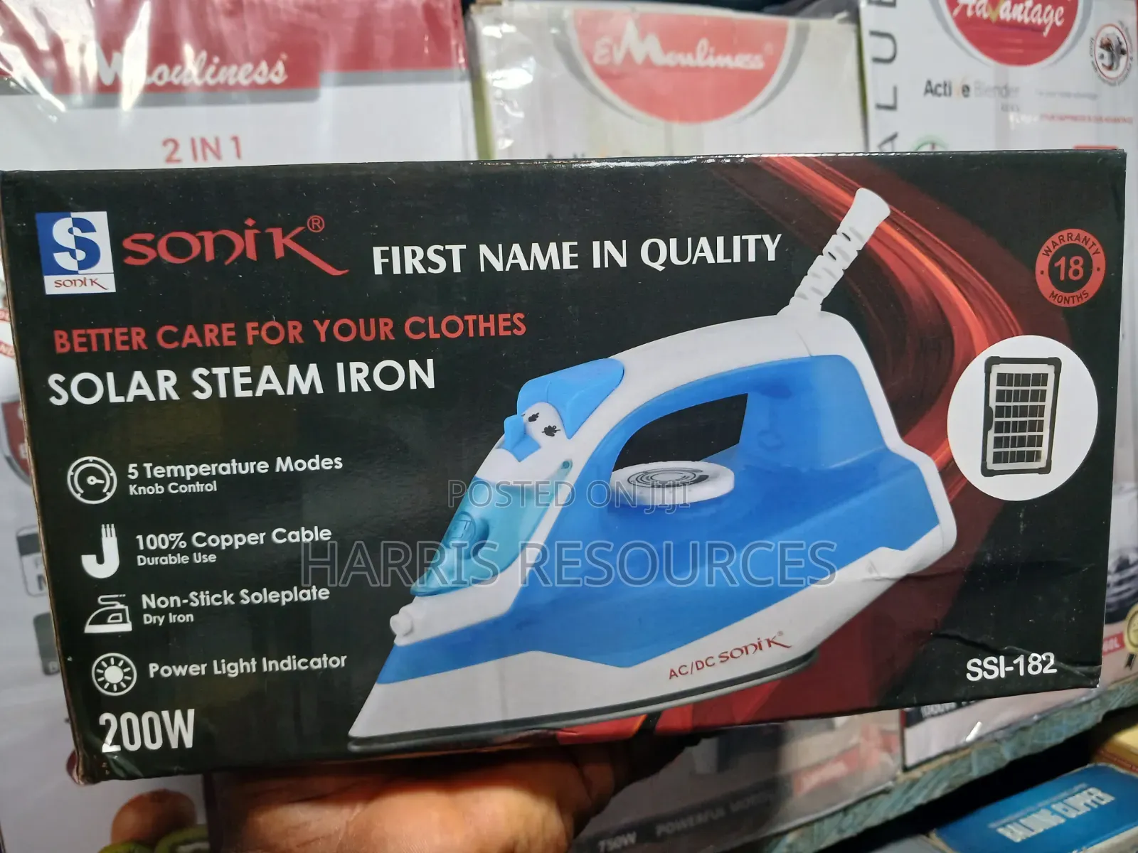 Sonik Solar Steam Pressing Iron- 200 Watts