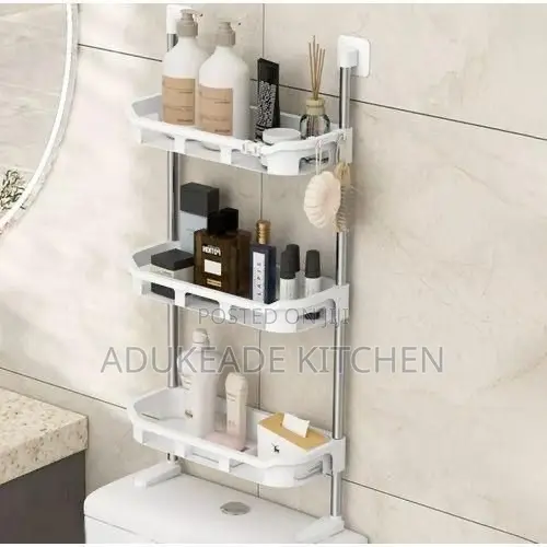 3-Storey Toilet Storage Rack With Supporting Feet