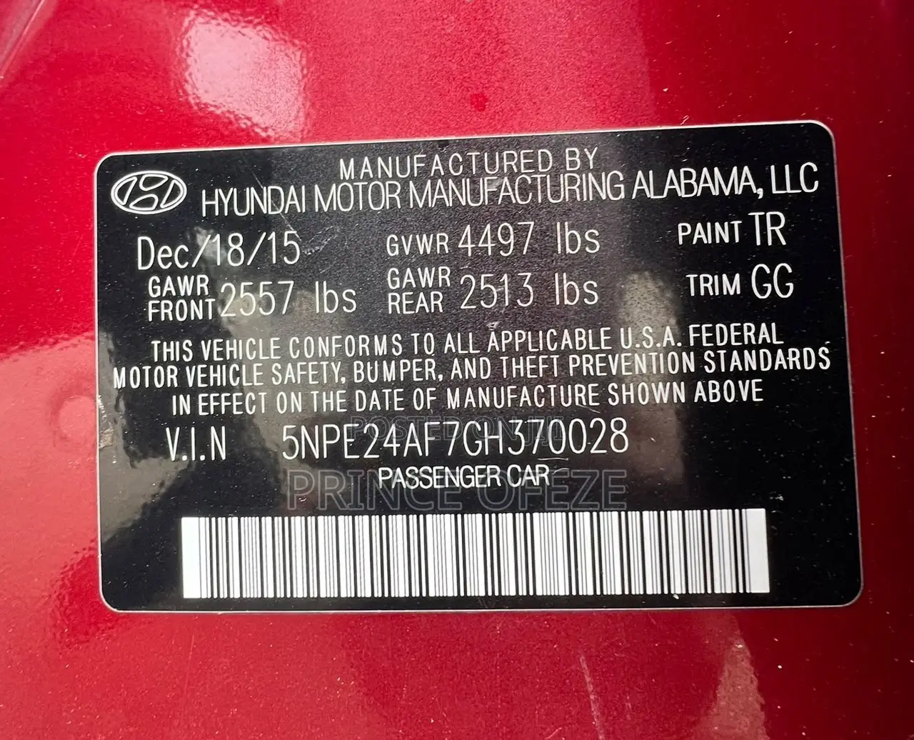 Hyundai Sonata 2016 Red