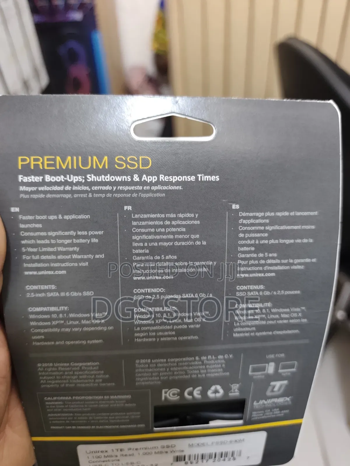 Unirex Portable SSD 1tb 1,100mbs