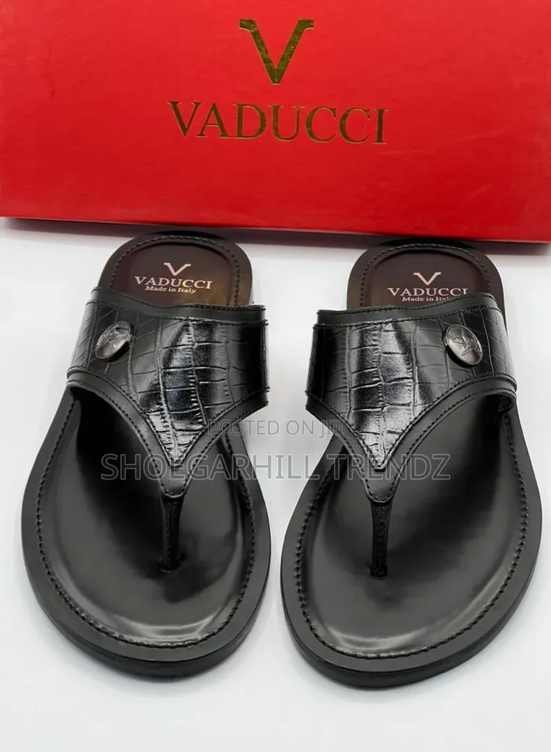 Vaducci Scissors Men Leather Palm Slippers | Comfy and Elegant