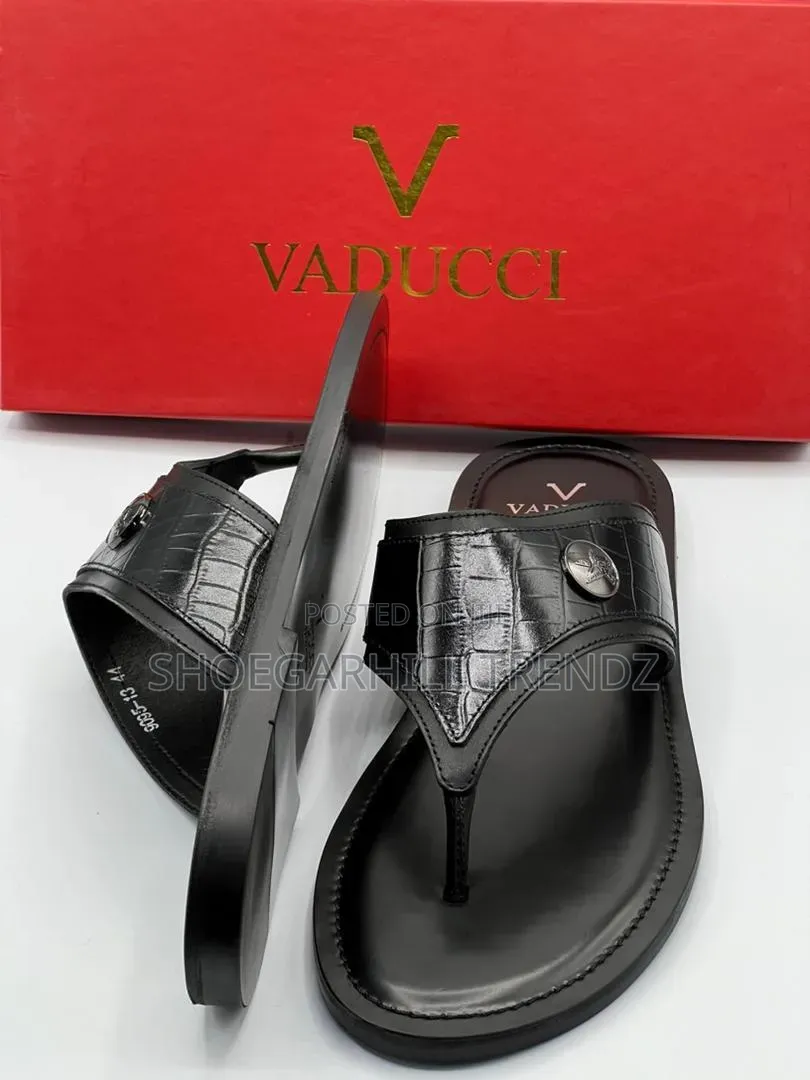 Vaducci Scissors Men Leather Palm Slippers | Comfy and Elegant
