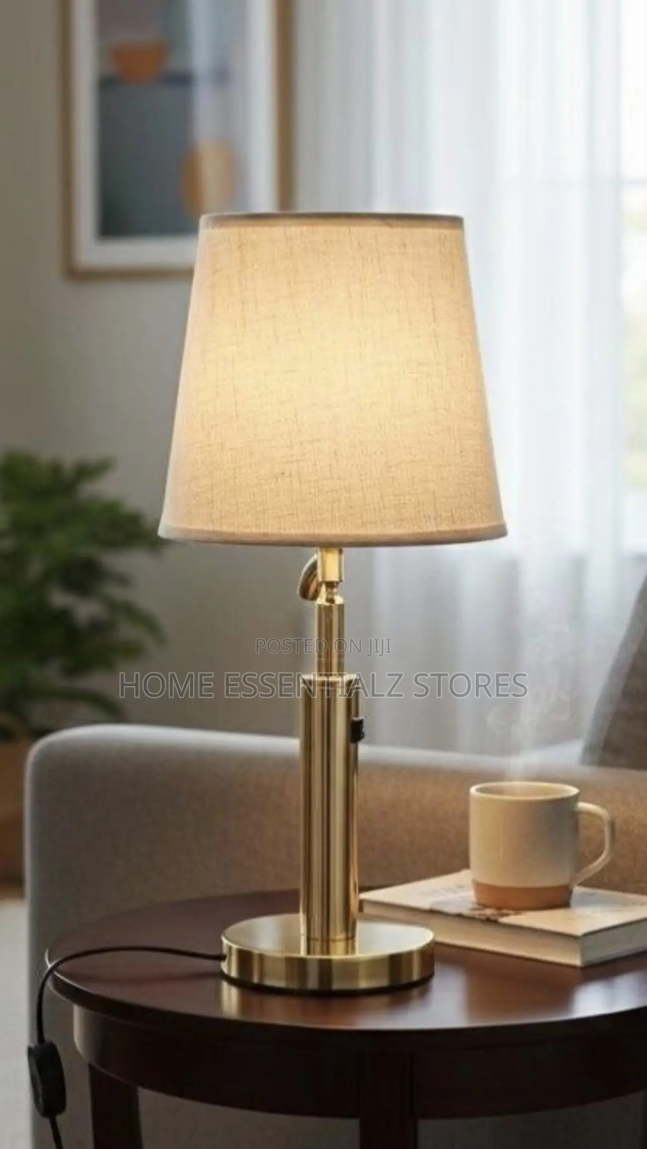 Luxury Bedside Lamp With Linen Fabric Shade - Modern Nightstand Lamp
