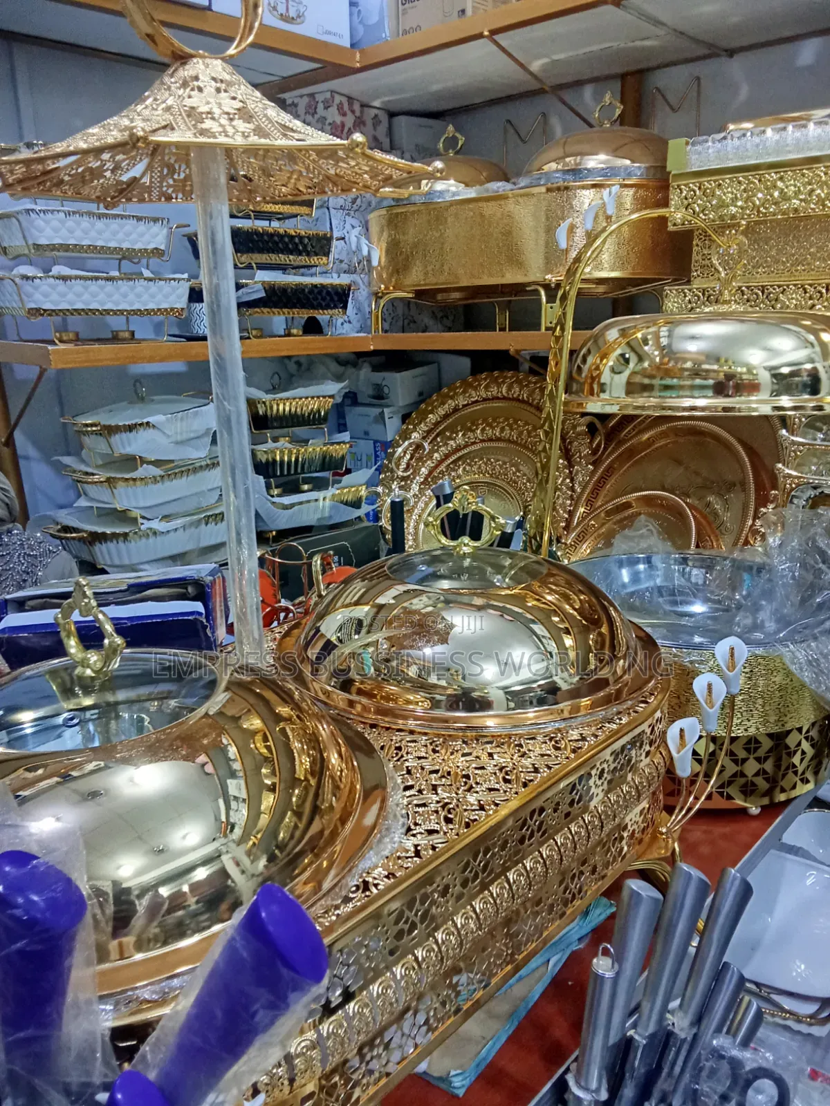 Double Golden Stylish Chaffing Dish