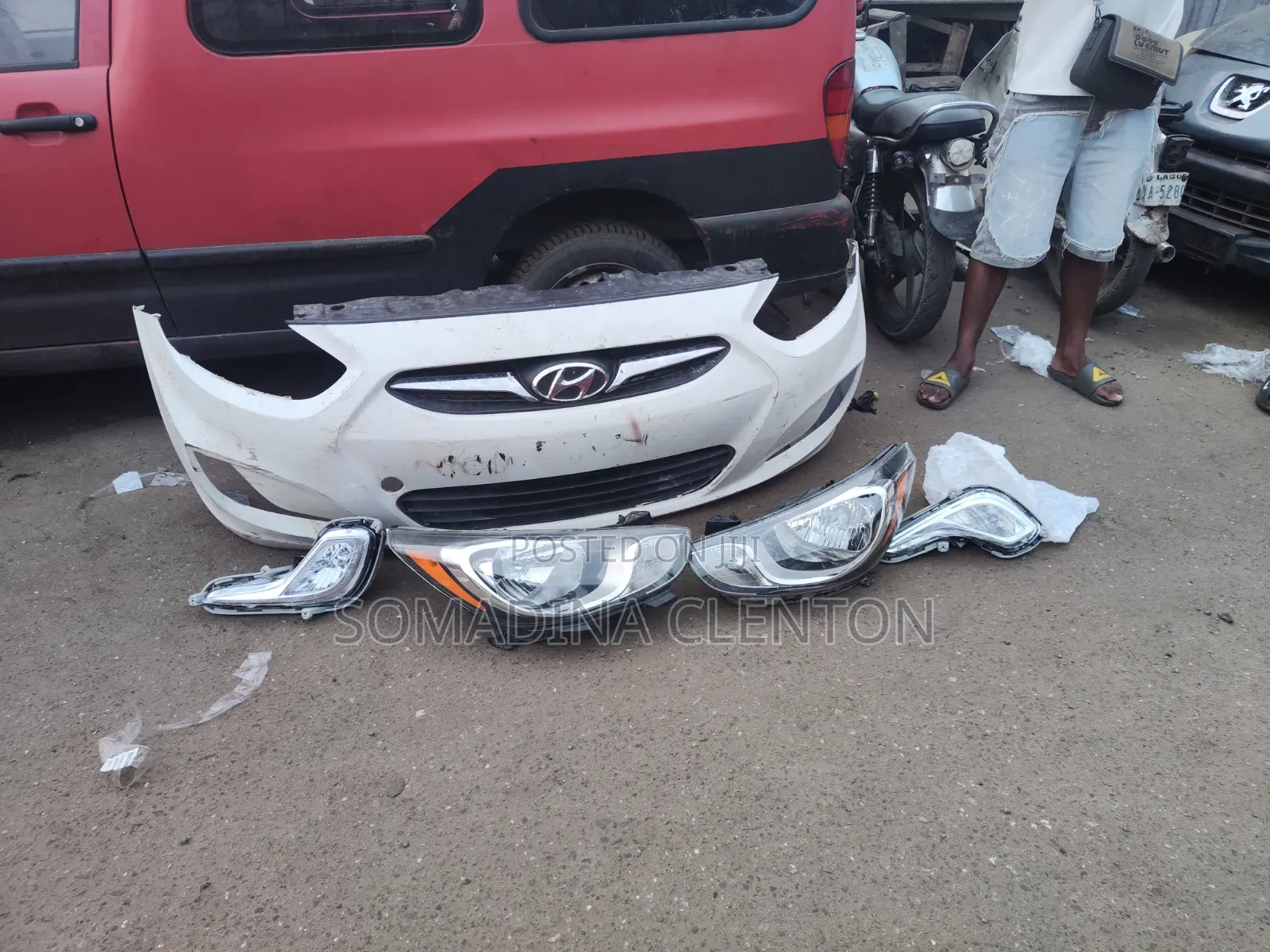 Complete Kit Front Bumper and and Light Hyundai Accent 2012 Model