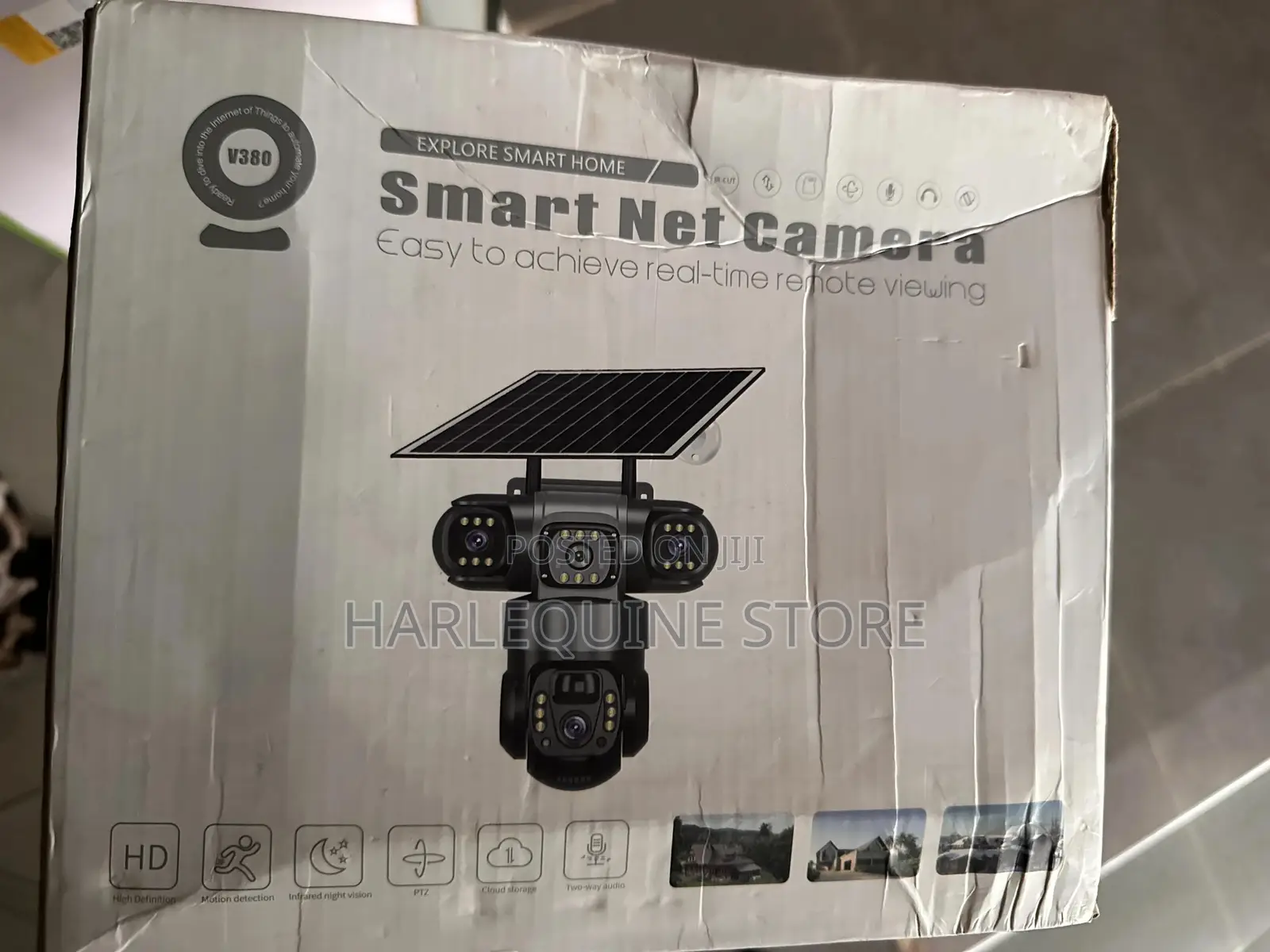 V380 Triple Lens PTZ Solar CCTV Camera