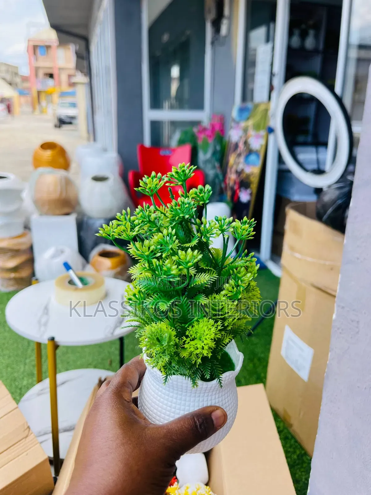 Durable Decorative Artificial Flowers With Pot