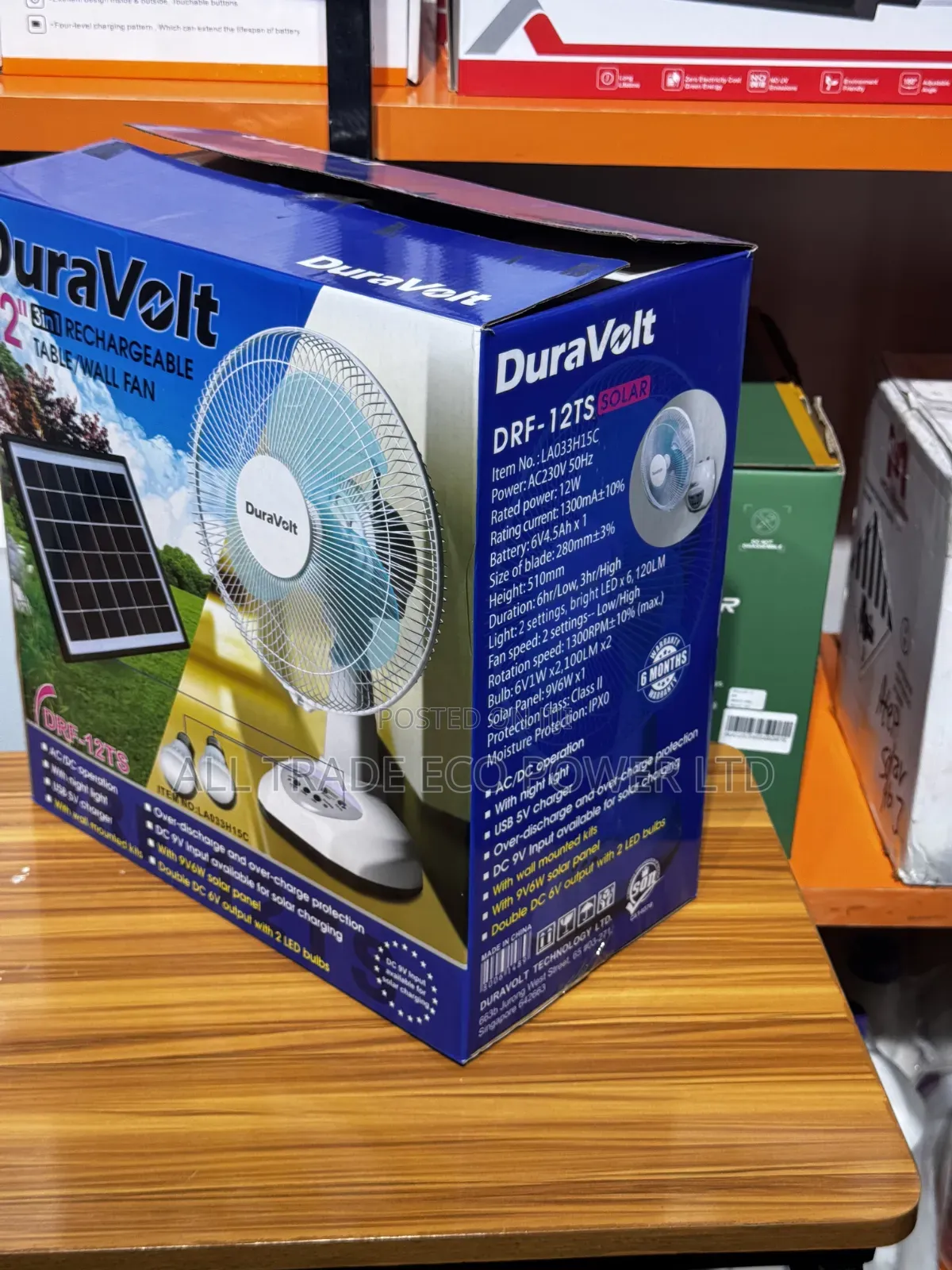 DURAVOLT 12-Inch Rechargeable Fan (3-in-1)