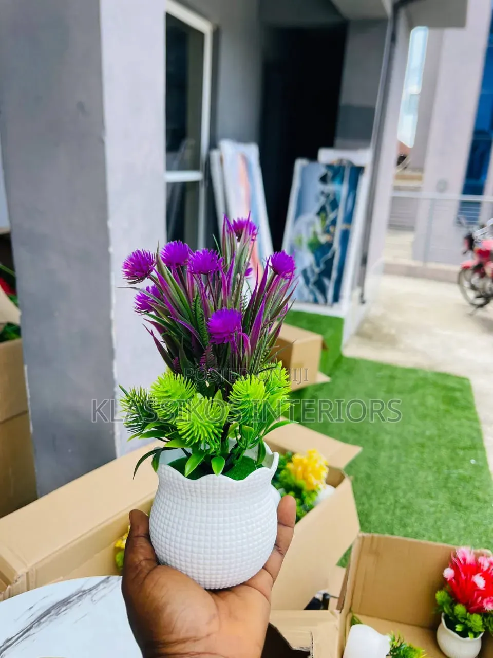 Mini Artificial Flower Pot for TV Stand & Office Tables