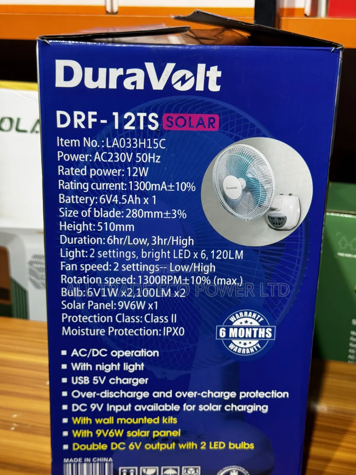 DURAVOLT 12-Inch Rechargeable Fan (3-in-1)