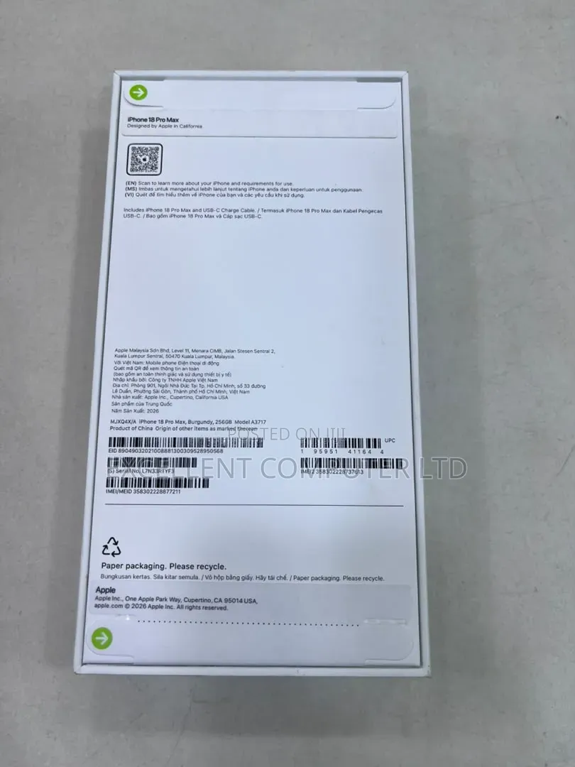 New Apple iPhone 18 Pro Max 256 GB Black