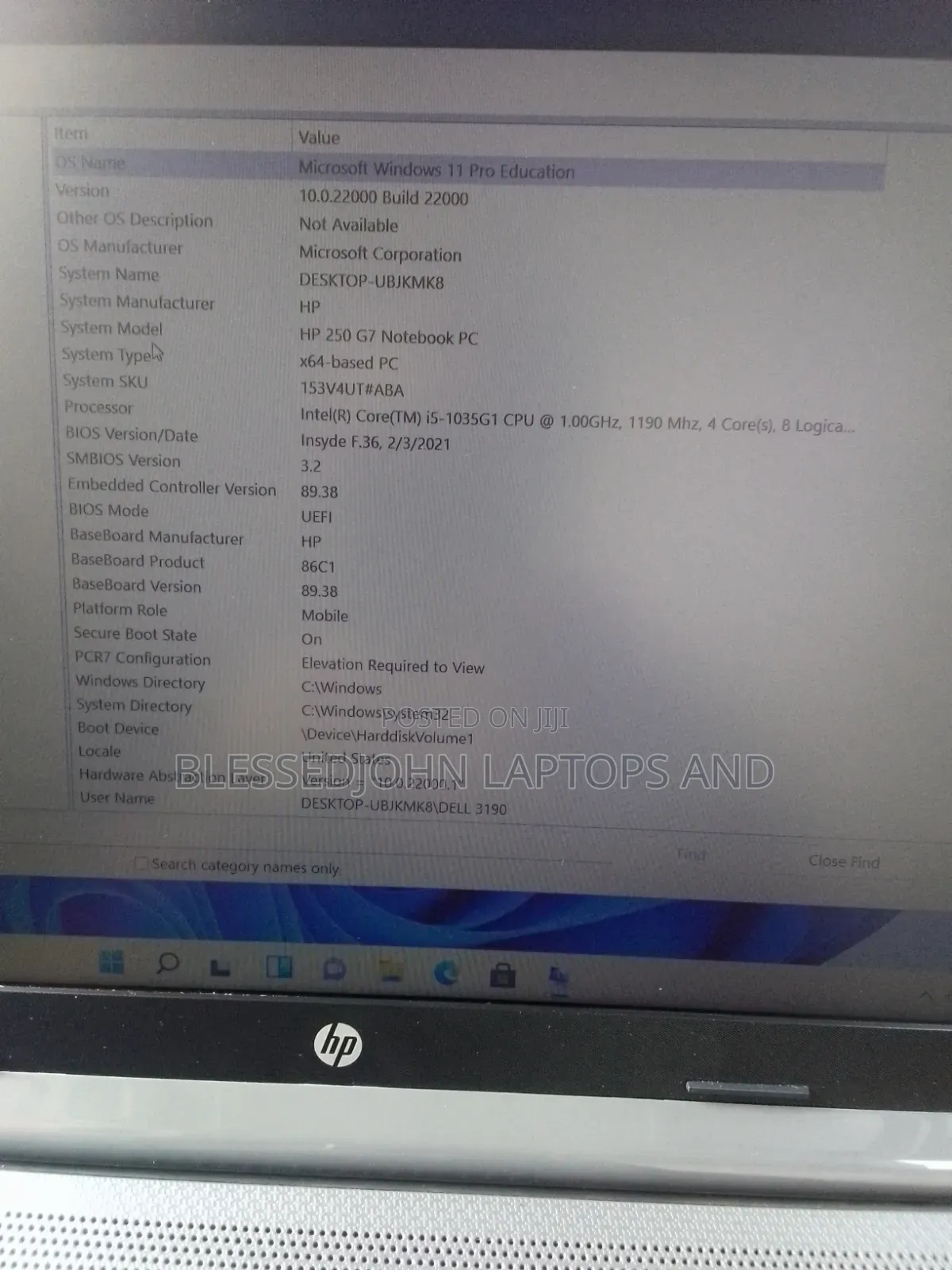 Laptop HP 250 G7 8GB Intel Core i5 SSD 256GB