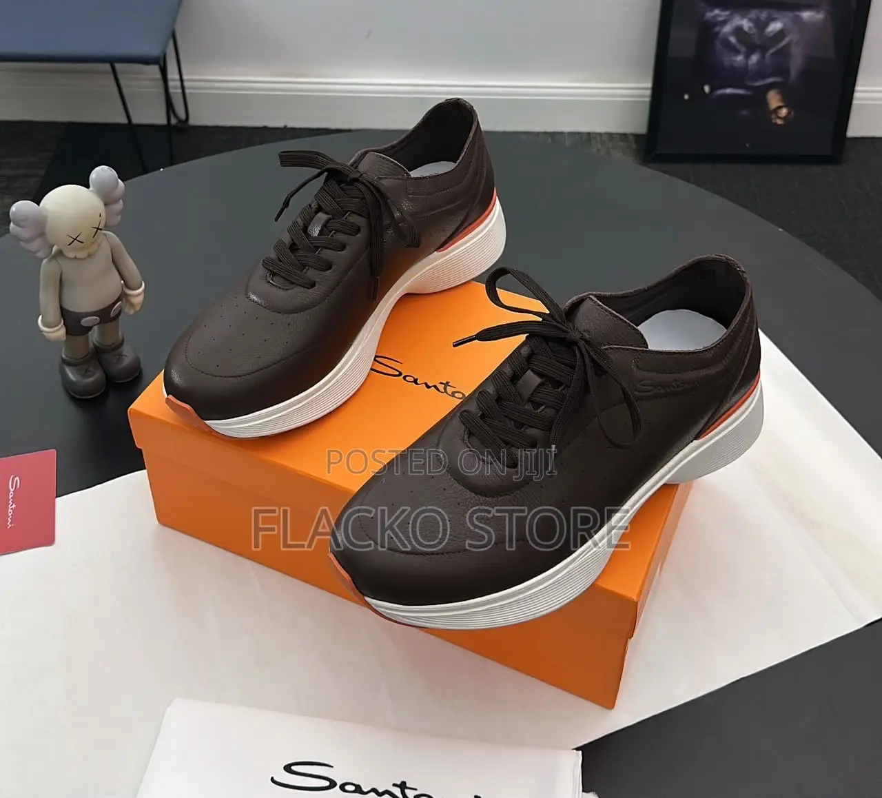 Exclusive Santoni Leather Luxury Sneakers