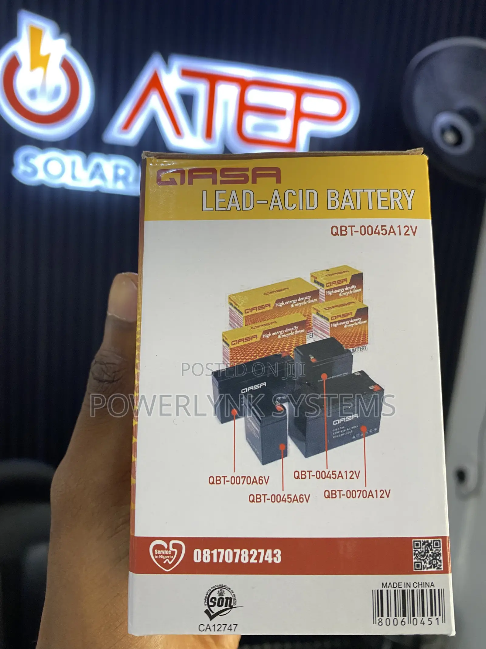 QASA 4.5Ah 12V Lead Acid Battery