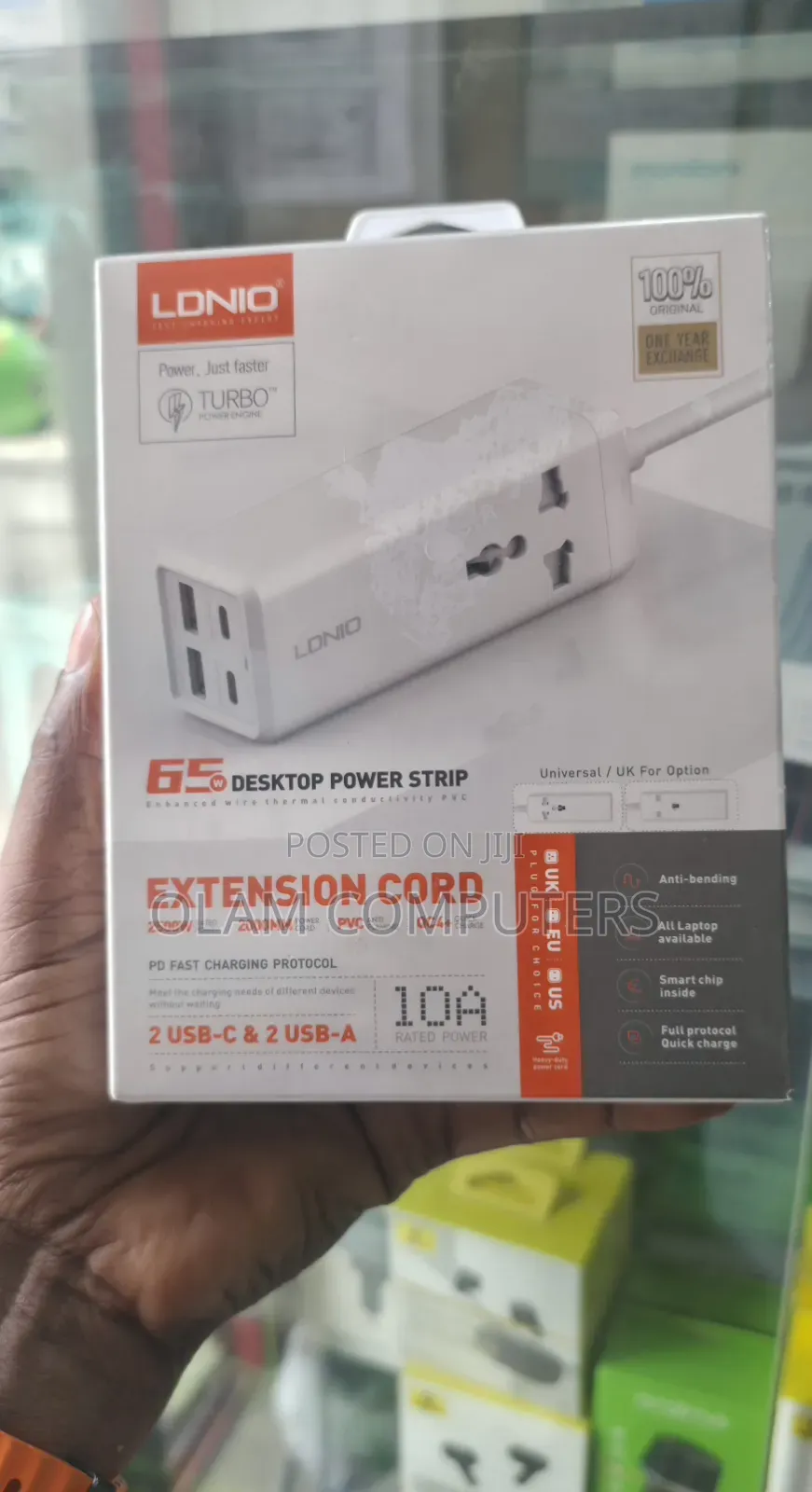 LDNIO SC1418 65W Desktop Extension 2000mm Power Cord