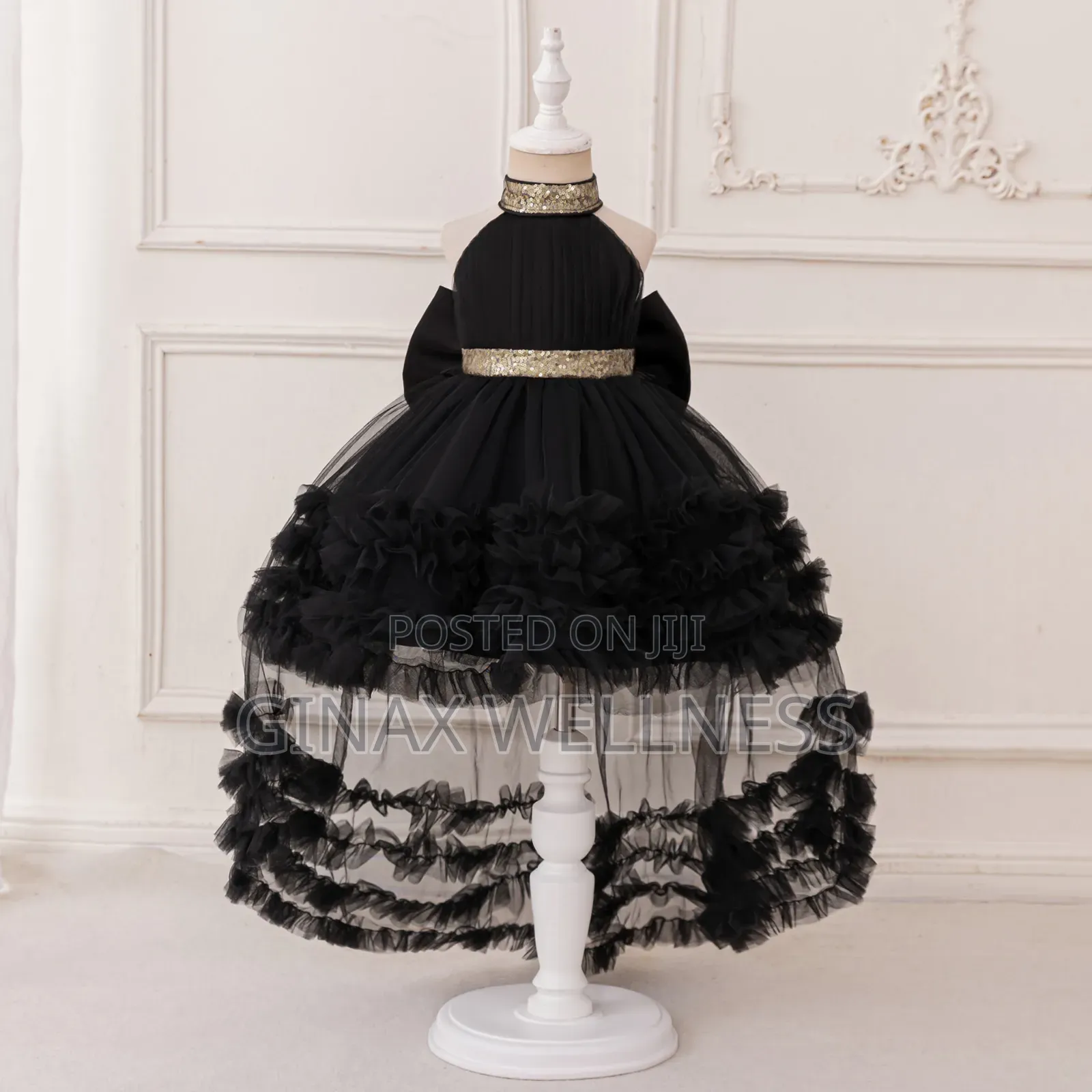 Luxury Girls Princess Gown With Removable Long Back Flare (6-12months)
