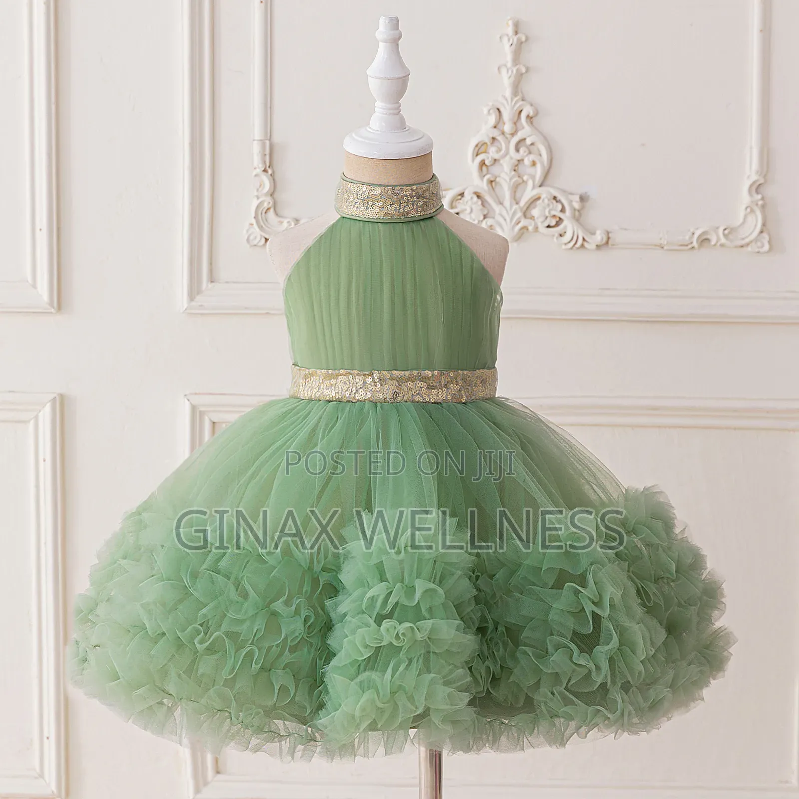Baby Girls Princess Gown With Removable Long Back Flare (6-12months)