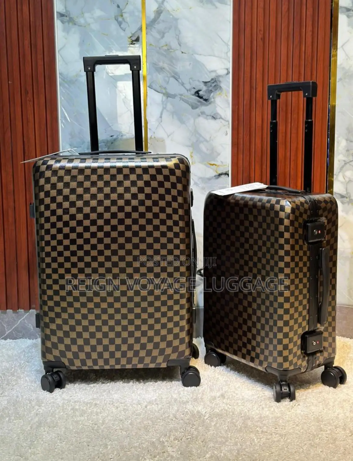 Luxury Checkered Luggage Set