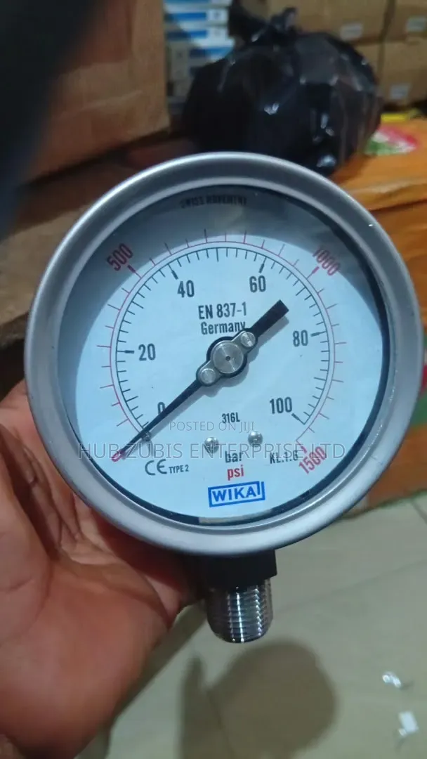WIKA Pressure Gauge 0-100 Bar / 1500 PSI 316L
