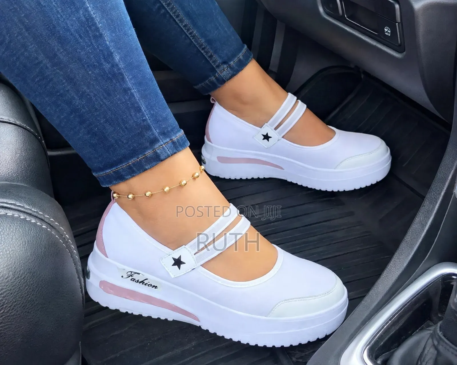 Lightweight White Comfort Walking Wedge Shoes for Women