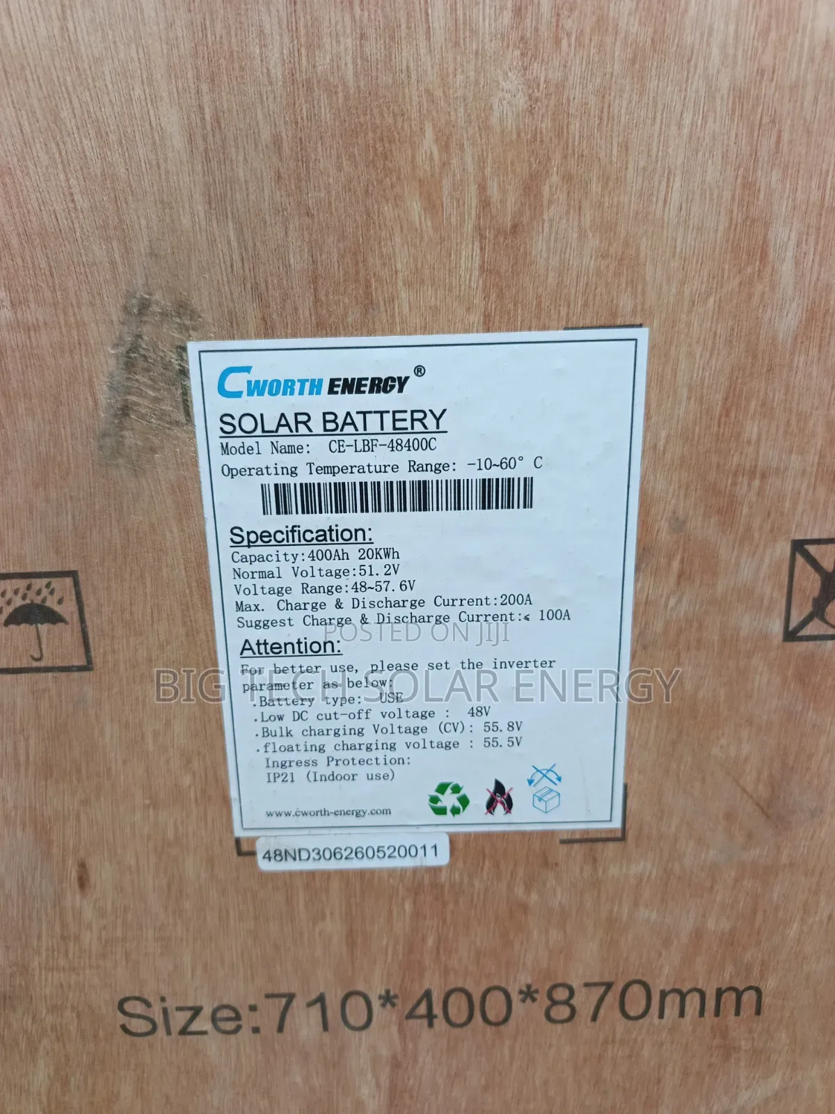 20kwh 48v Cworth Energy Lithium Ion Battery