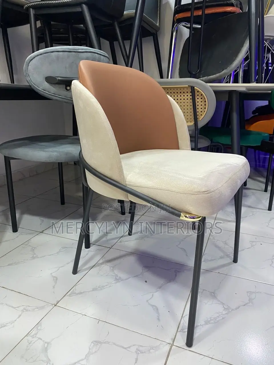 Dining Chair With Metal Leg