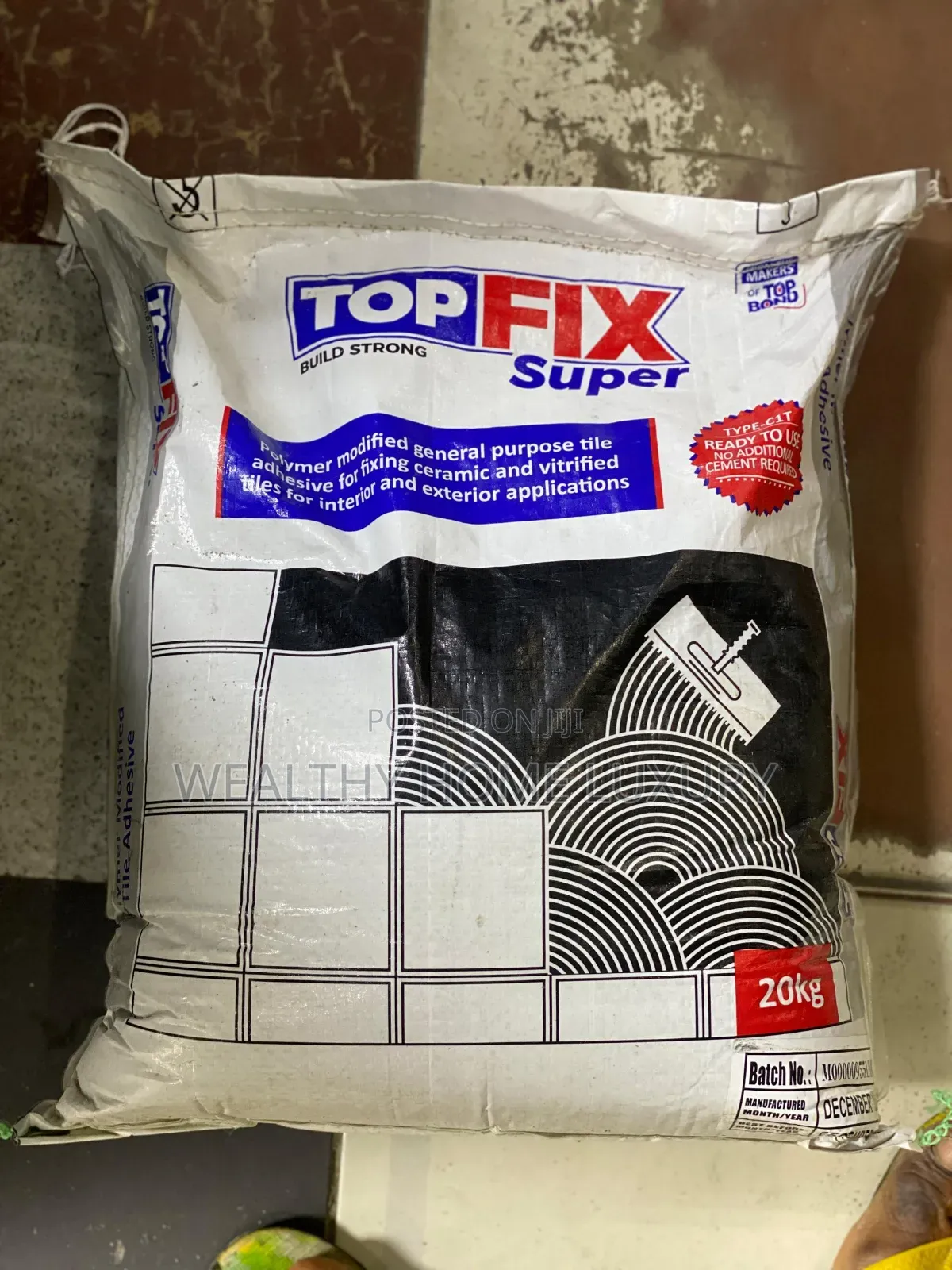 Top Fix Super Tile Adhesive Gum Cement 20kg - Brand New