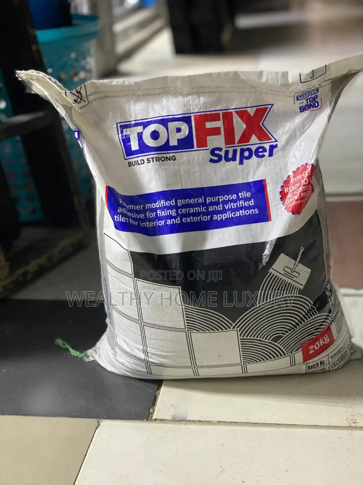 Top Fix Super Tile Adhesive Gum Cement 20kg - Brand New