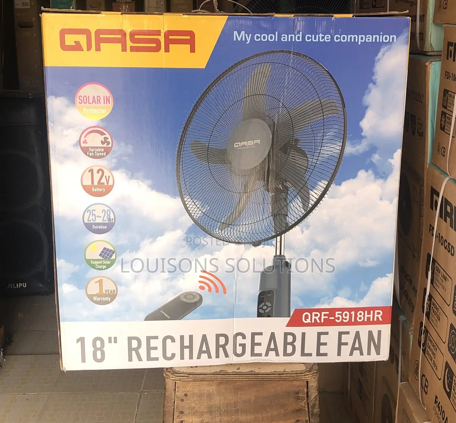 Rechargeable Standing Fan 18”