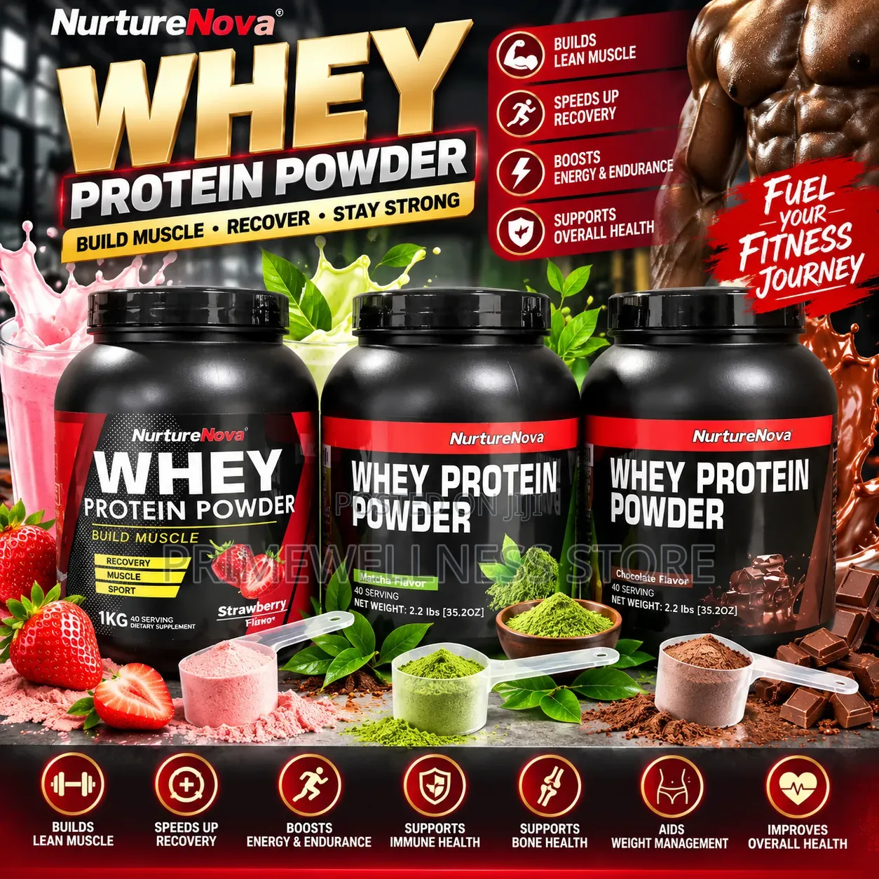 NurtureNova Whey Protein Powder 1kg and 5lb Different Prices