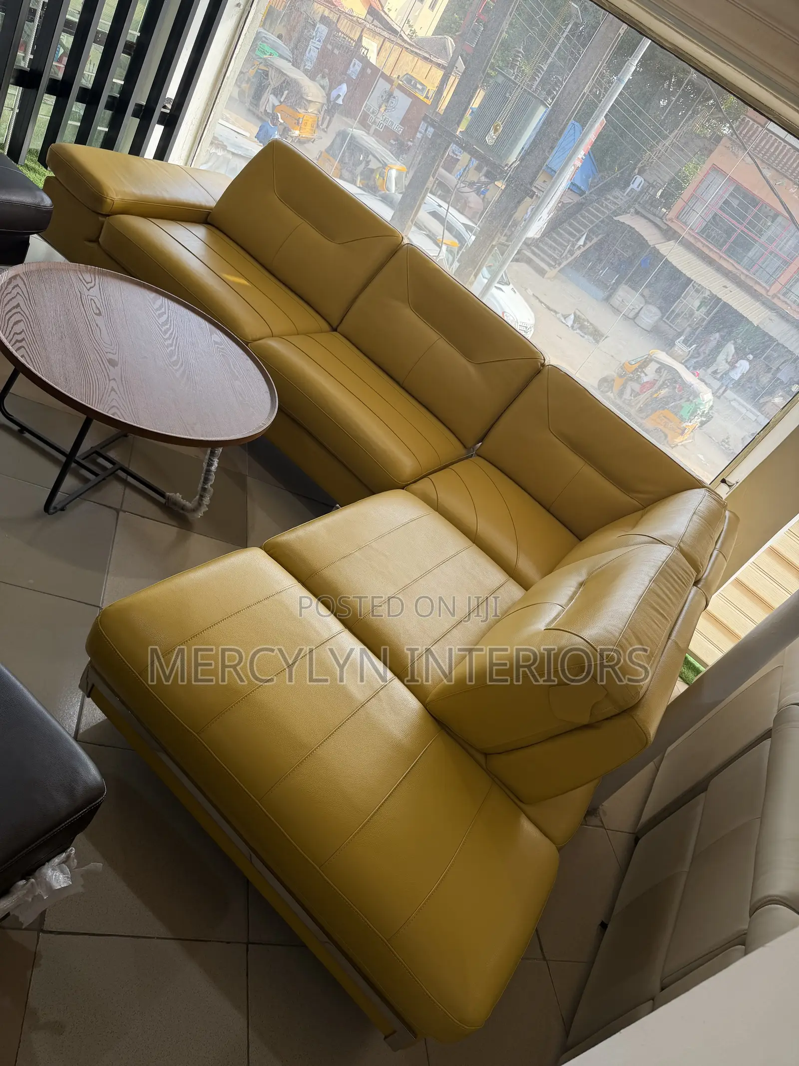 Italian Animal Skin Leather Sectional Sofa