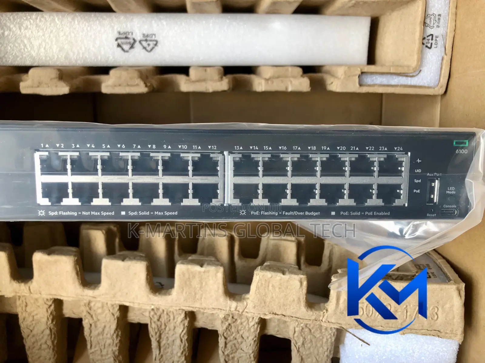 HPE Aruba CX 6100 JL677A 24-Port Gigabit PoE+ Switch