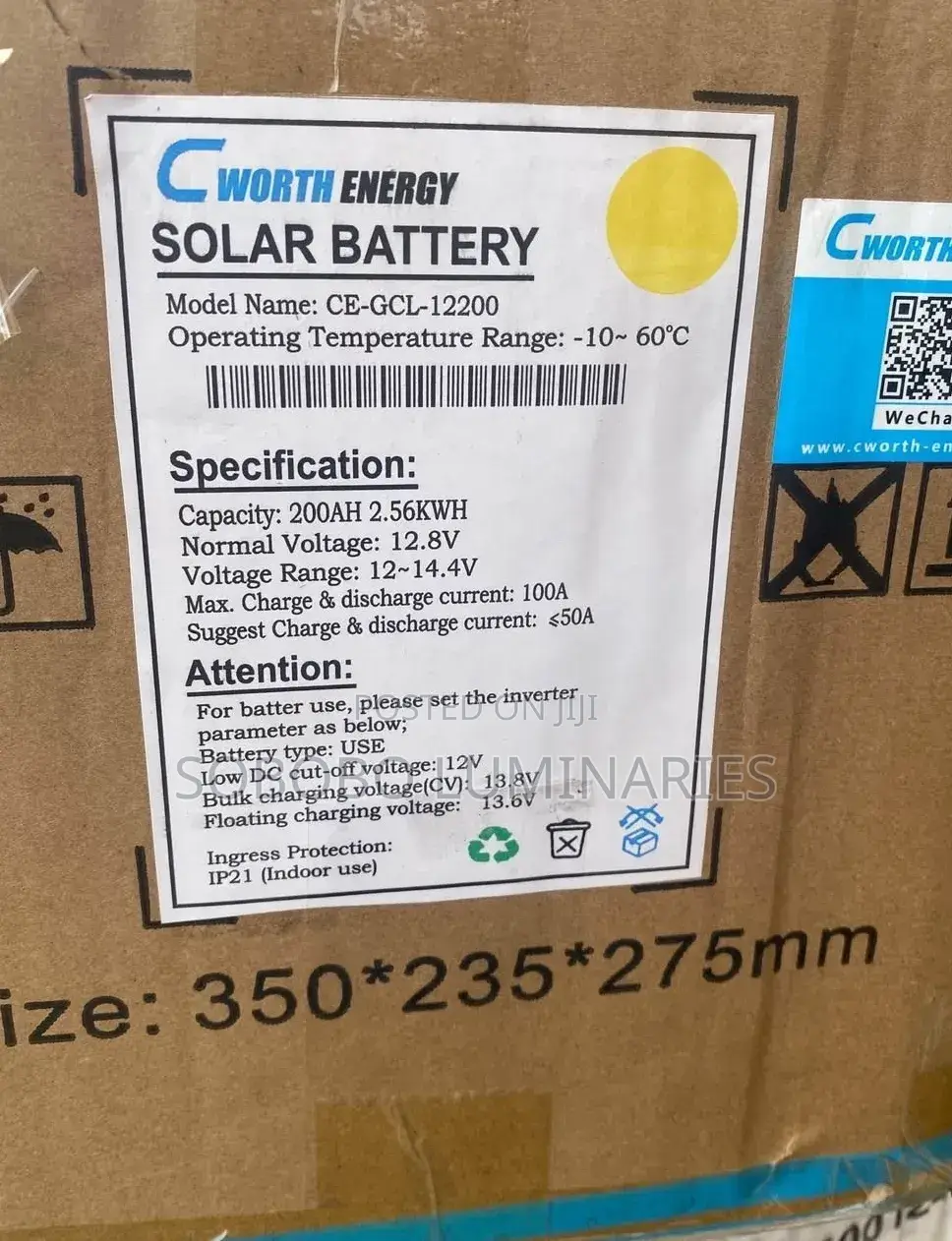 200ah C Worth Lithium Ion Battery 12v