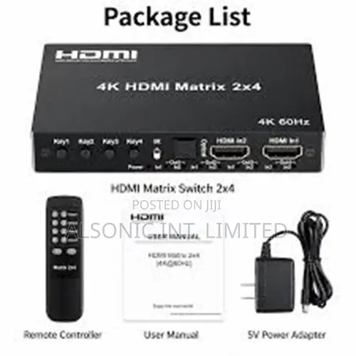 HD 4K 60Hz HDMI Matrix 4x2 HDMI 2.0 Switch Splitter 4 in 2 Out