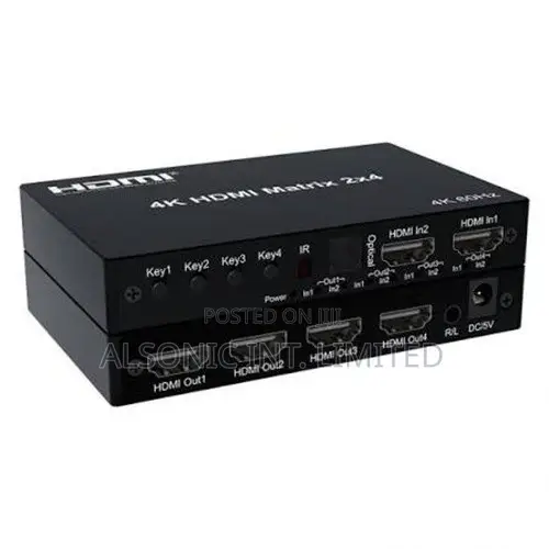HD 4K 60Hz HDMI Matrix 4x2 HDMI 2.0 Switch Splitter 4 in 2 Out