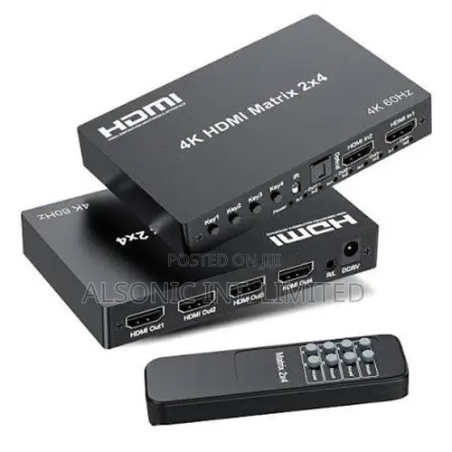 HD 4K 60Hz HDMI Matrix 4x2 HDMI 2.0 Switch Splitter 4 in 2 Out