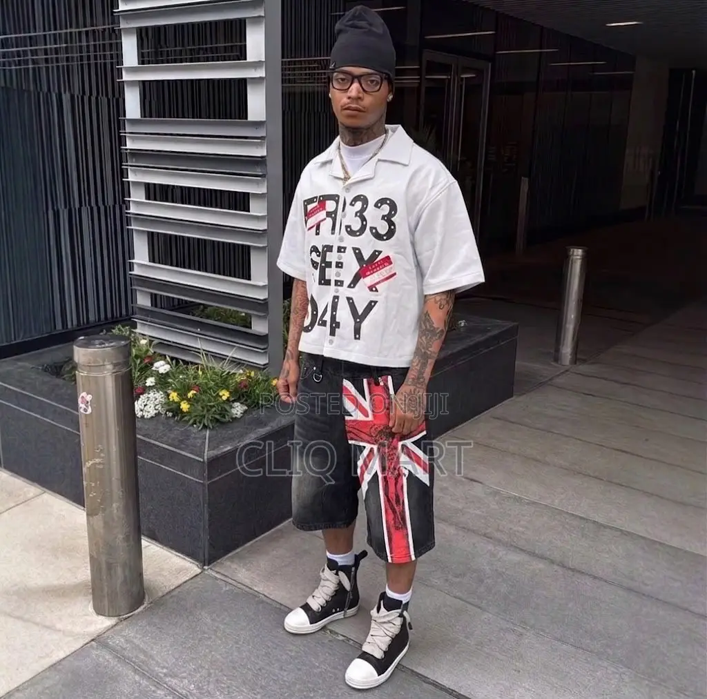 Men’s Union Jack Graphic Denim Jorts / Shorts