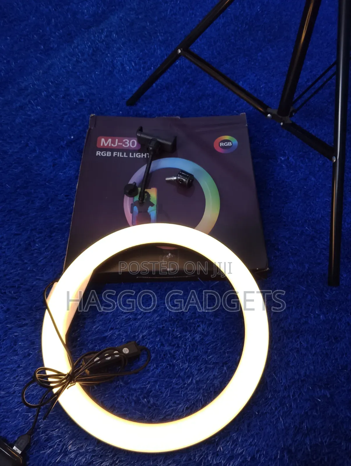 12 Inch MJ-30 RGB Ring Light With Long Tripod Stand - Multicolor