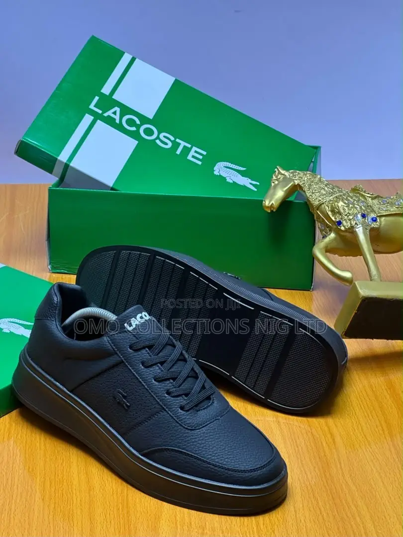Lacoste Men's Leather Sneakers - Available in Black and Olive Green