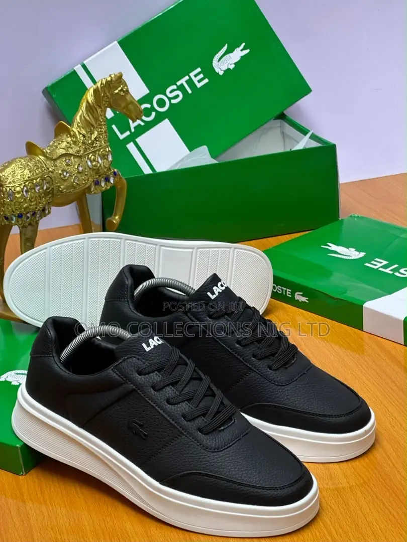 Lacoste Men's Leather Sneakers - Available in Black and Olive Green