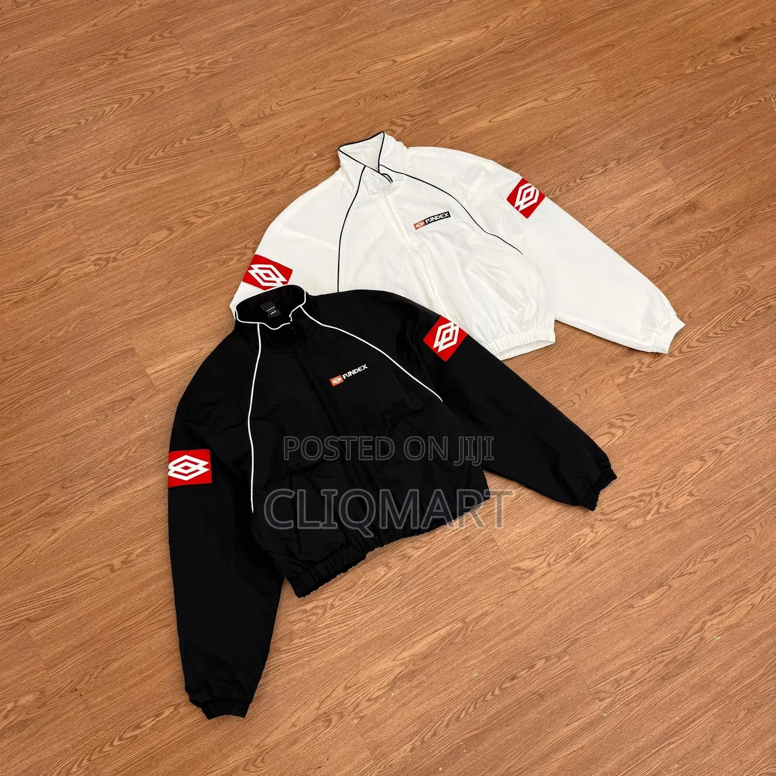 Premium Pindex Track Jacket (Zip-Up Windbreaker) | Black & White