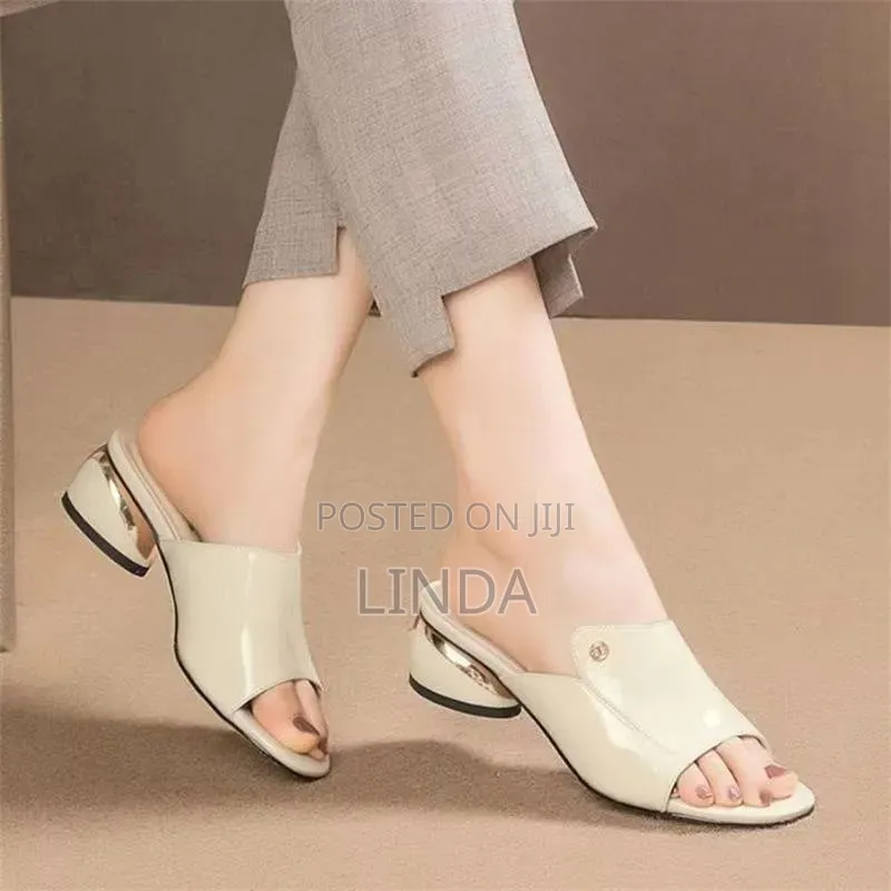 Metal Chunky Block Heels