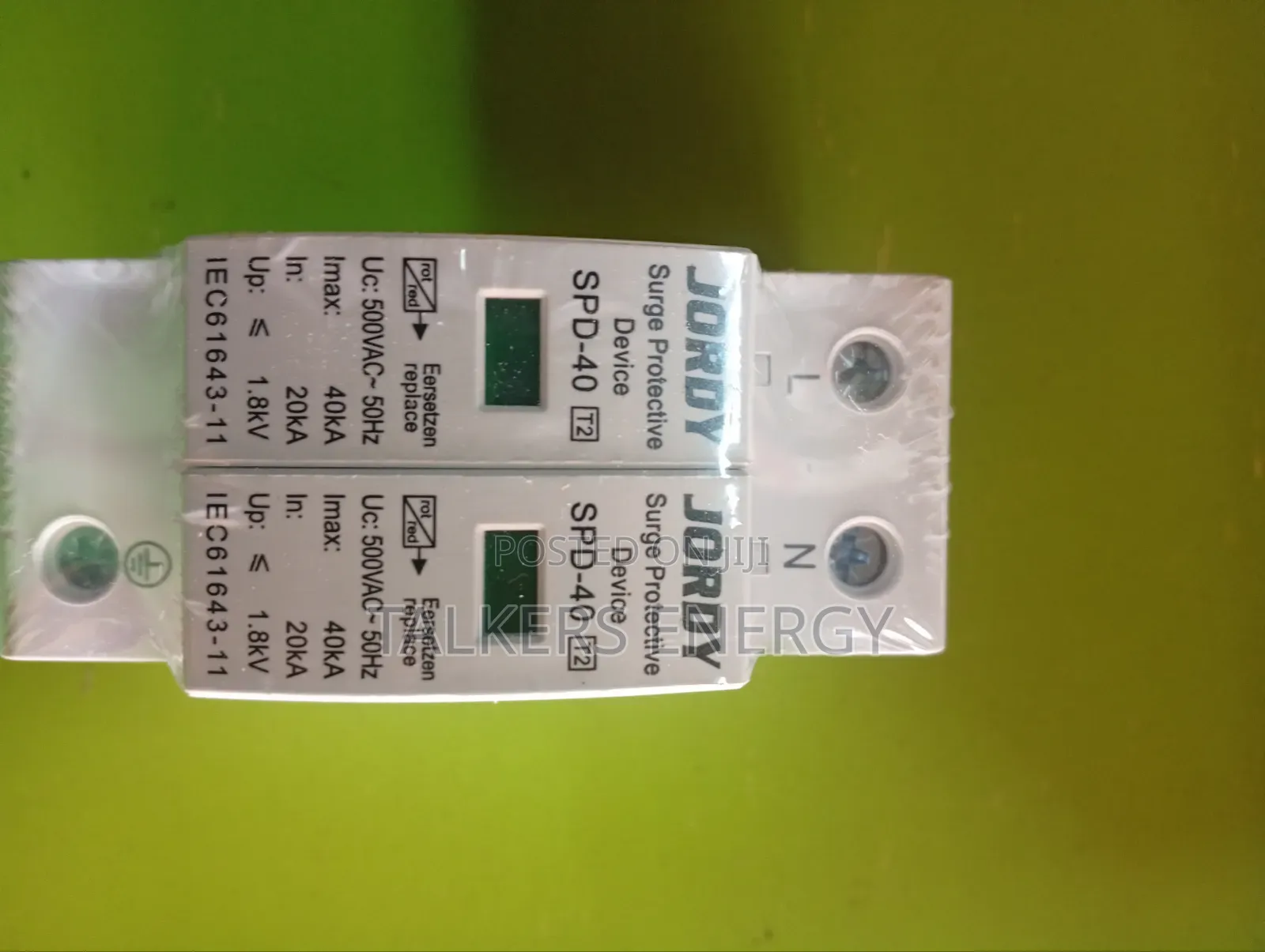 Jordy-Ele 2p 500v AC Surge Protective Device (Spd-40 T2, 20ka/40ka)